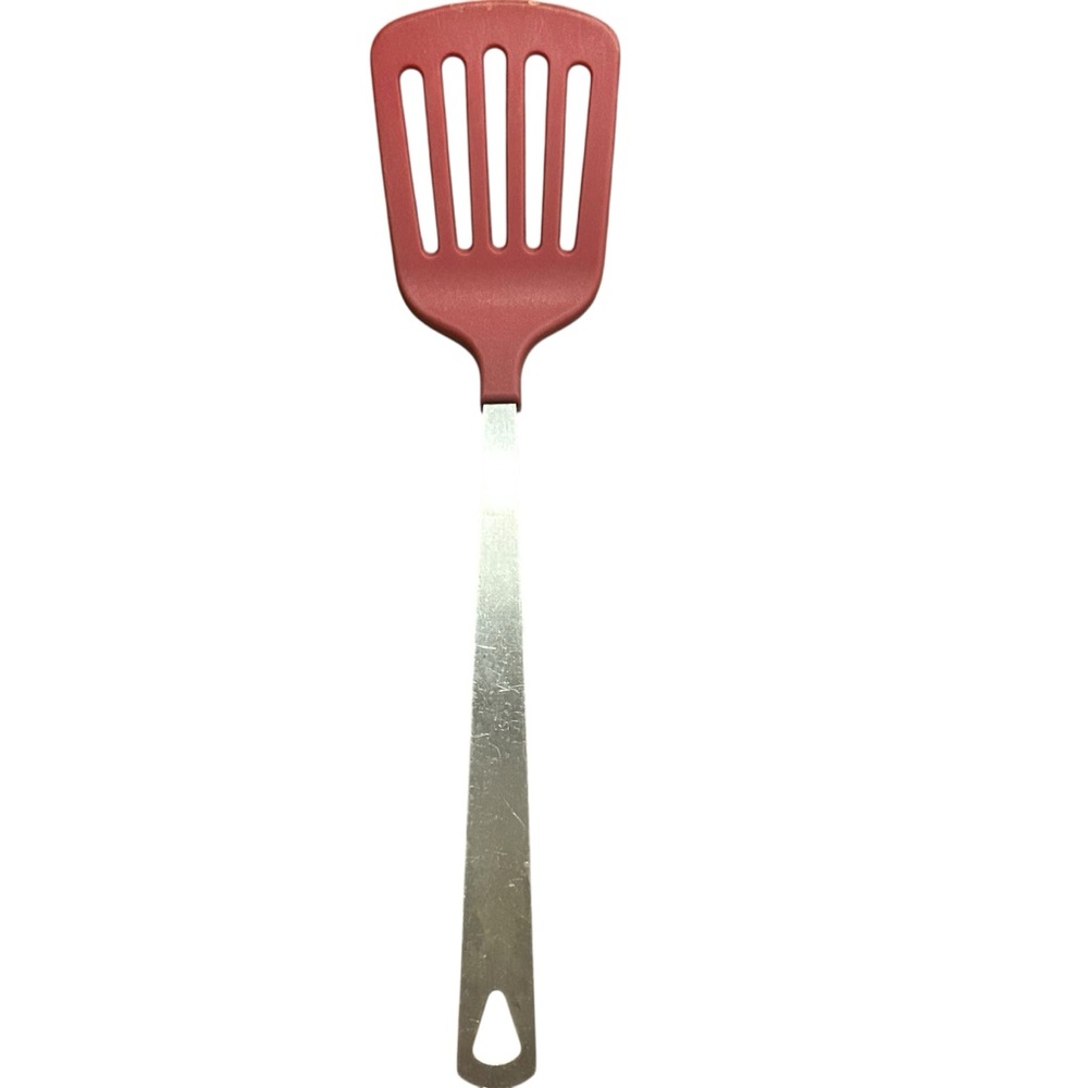 Westmark Red Slotted Spatula with Silver Stainless Steel Handle